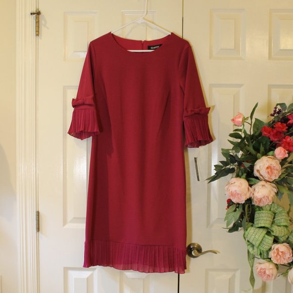 Glamour Red Dress Berry Red with 3/4 sleeves Size 10 NWT - Picture 11 of 15